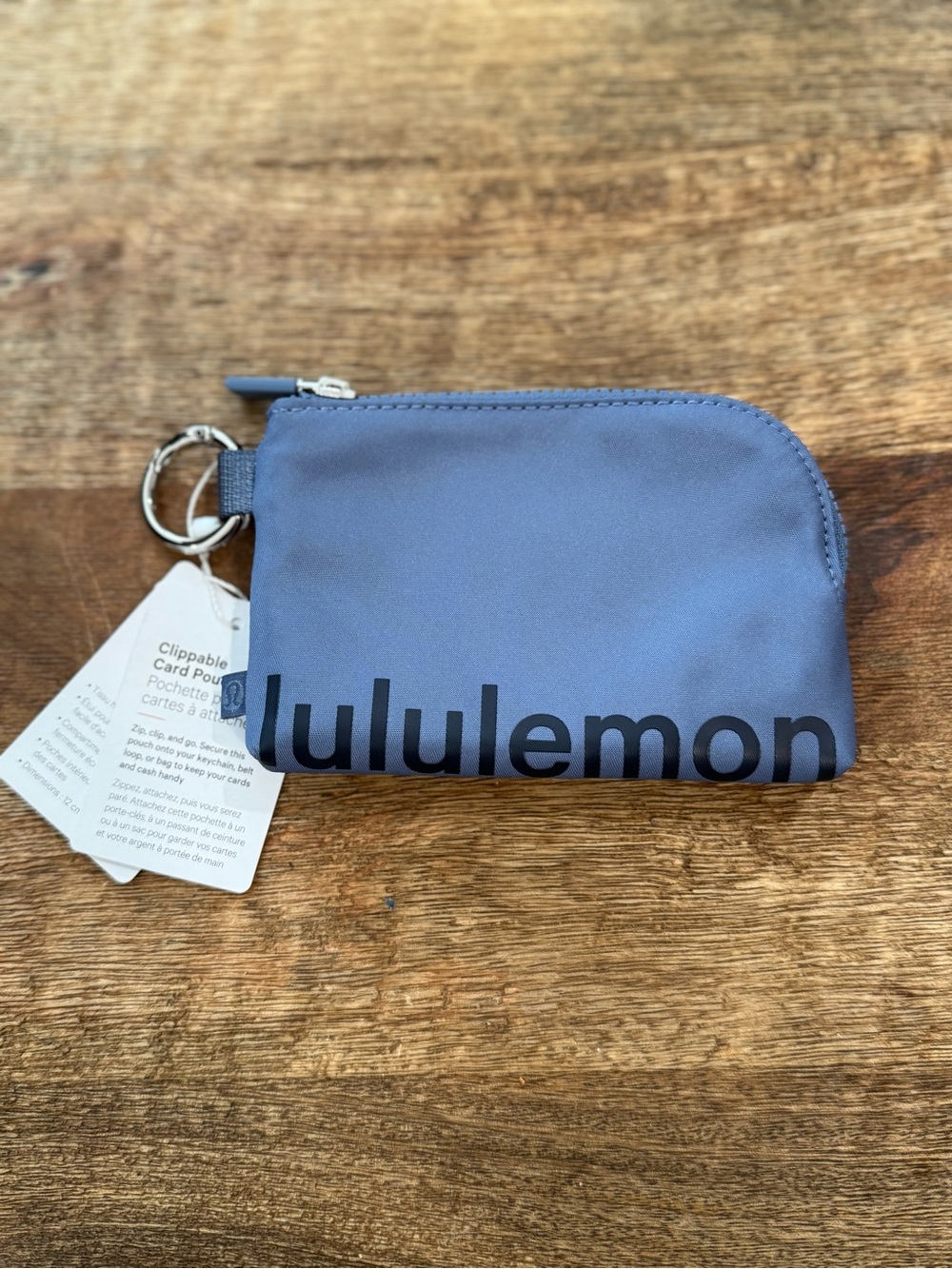 lululemon athletica Slate Blue Clippable Card Pouch with Keyring